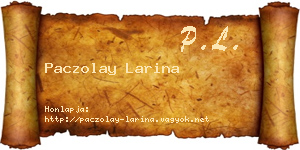 Paczolay Larina névjegykártya