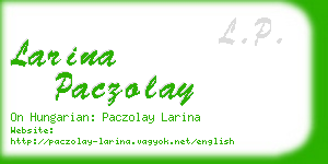 larina paczolay business card